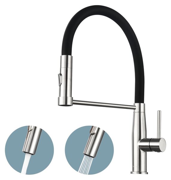 Rubinetto da cucina flessibile con tubo flessibile girevole