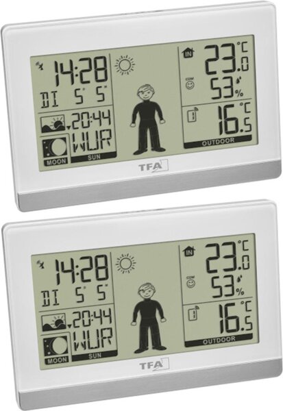 Weather Boy Mega TFA 35.1159.99 Stazione meteo radiocomandata a 2 display digitali