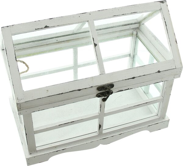 Mini serra Casa per piante in stile shabby Casa per gnomi Deposito per piante Tenda per piante