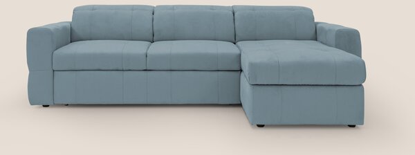 Kronos Divano angolare con pouf estraibile e penisola contenitore in m