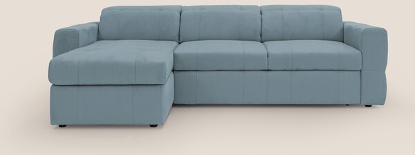 Kronos Divano angolare con pouf estraibile e penisola contenitore in m