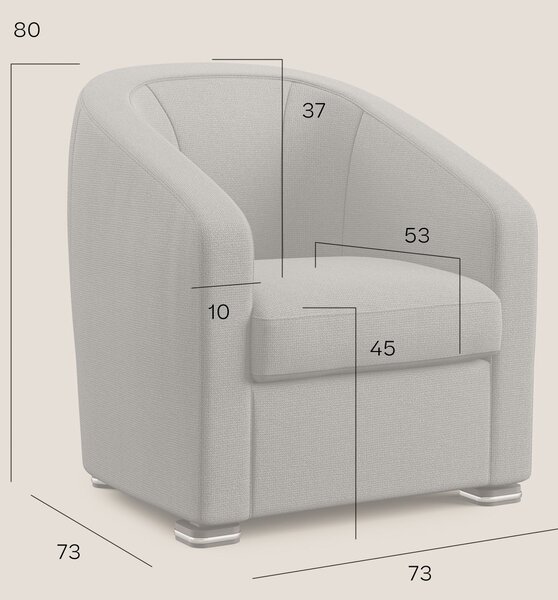 Cloe Poltroncina in tessuto smacchiabile con acqua QuickClean T08 azzu