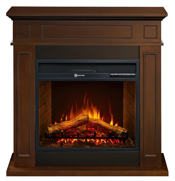 Camino elettrico caminetto da terra JEFFERSON in legno NOCE Made in Italy in legno Bianco Dimensioni 89,5x28x h 90,5 cm Peso 23 kg Volume riscaldabile 30 m2