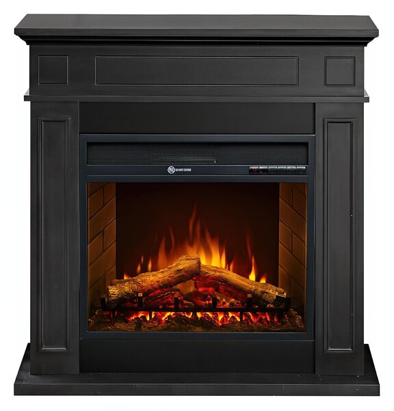 Camino elettrico caminetto da terra JEFFERSON in legno NERO Made in Italy in legno Bianco Dimensioni 89,5x28x h 90,5 cm Peso 23 kg Volume riscaldabile 30 m2