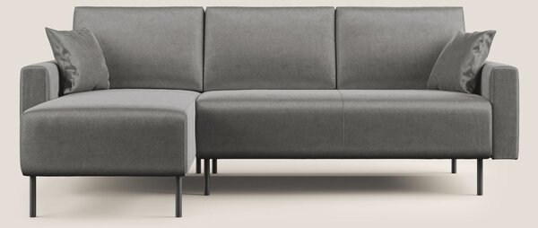 Arthur divano moderno angolare in velluto morbido impermeabile T01 gri
