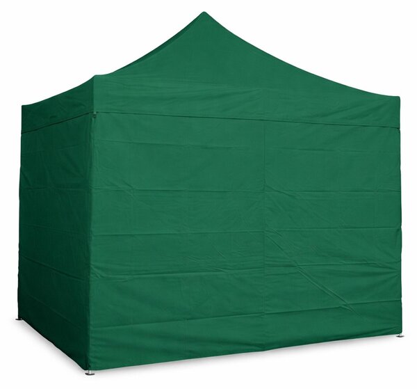 Gazebo pieghevole 3x3m ACCIAIO Premium con 4 pareti laterali chiuse - Verde