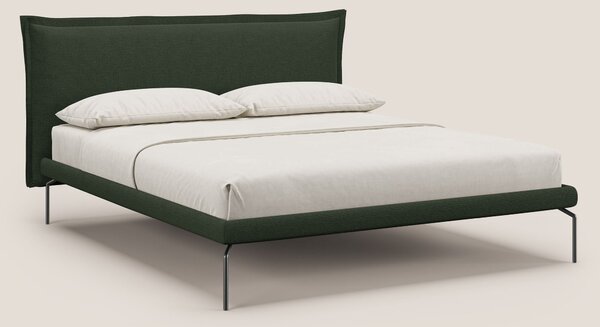 Eric letto imbottito design minimal in morbido tessuto impermeabile T1