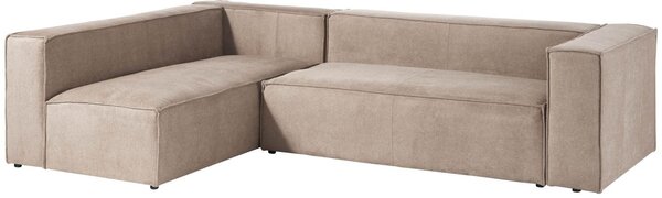 MASSIVMOEBEL24 | BRUGGE Divano angolare - stoffa / beige 175x+D3049:D308992x64