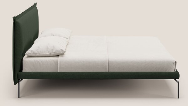 Eric letto imbottito design minimal in morbido tessuto impermeabile T1