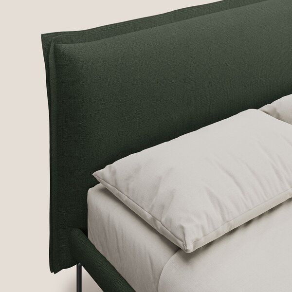 Eric letto imbottito design minimal in morbido tessuto impermeabile T1
