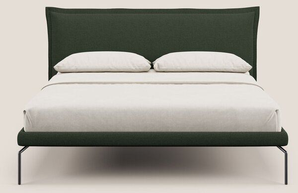Eric letto imbottito design minimal in morbido tessuto impermeabile T1