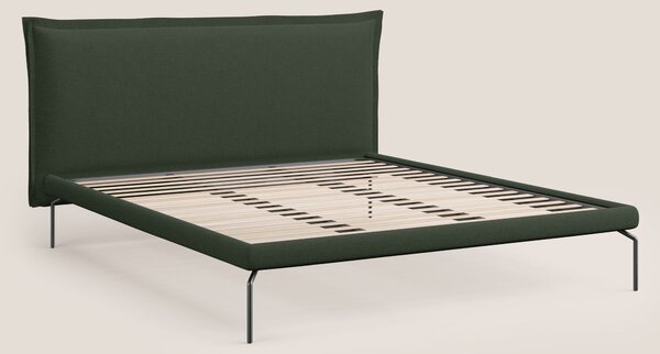 Eric letto imbottito design minimal in morbido tessuto impermeabile T1