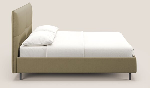 Izumi letto imbottito contenitore con piedi alti in tessuto smacchiabi