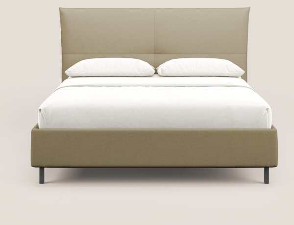 Izumi letto imbottito contenitore con piedi alti in tessuto smacchiabi
