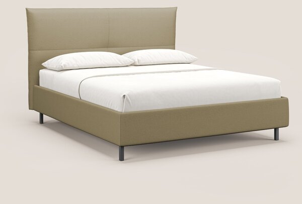 Izumi letto imbottito contenitore con piedi alti in tessuto smacchiabi