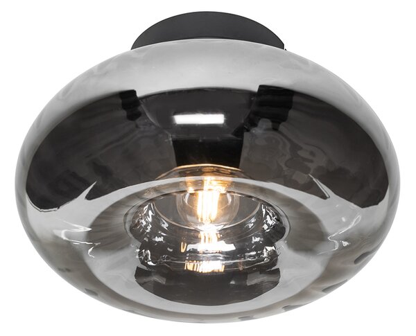 Plafoniera smart nera con vetro fumé incl. WiFi P45 - Ayesha
