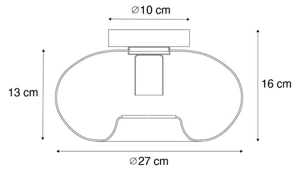 Plafoniera smart oro con vetro incl. Wifi P45 - Ayesha
