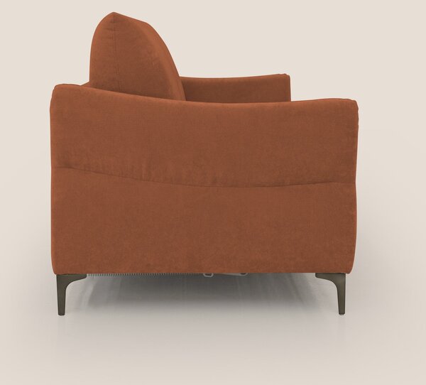 Dalia divano letto con materasso H18 cm e piedi alti in raffinato tess