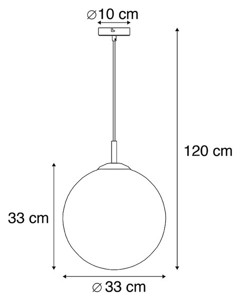Lampada a sospensione smart in ottone con vetro blu oceano 33 cm incl. WiFi ST64 - Pallon
