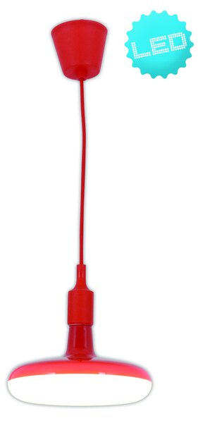 Näve sospensione incl. lampada a LED E27 rosso "Ufo" - tessuto/silicone/plastica - colore: rosso; 6096921