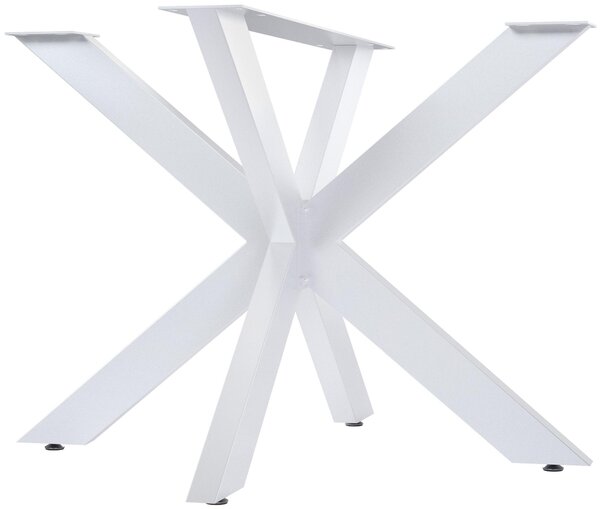 Gambe per tavolo CLP in acciaio, modello Hardwick, a forma di stella, altezza 71 cm, colore bianco. Dimensioni: 100x100x71 cm. Dimensioni: 100x100x71 cm