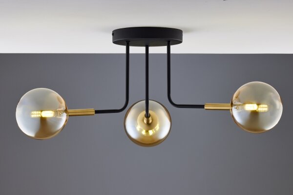 Jupiter 2037 - Lampadario a sospensione con supporto rigido BURANO 3xG9/10W/230V nero/oro/beige