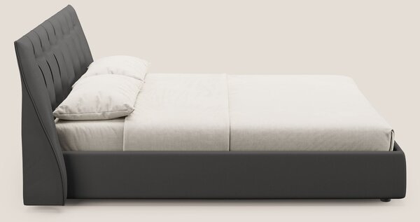Clizia letto imbottito di design con vano contenitore in ecopelle impe