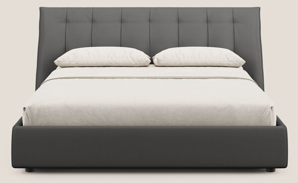 Clizia letto imbottito di design con vano contenitore in ecopelle impe