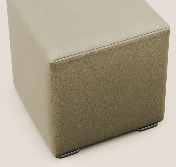 Cube pouf in microfibra smacchiabile T11 beige
