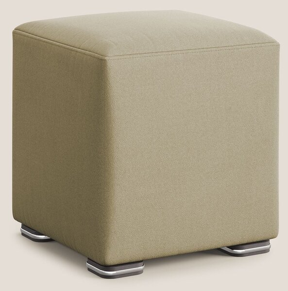 Cube pouf in microfibra smacchiabile T11 beige