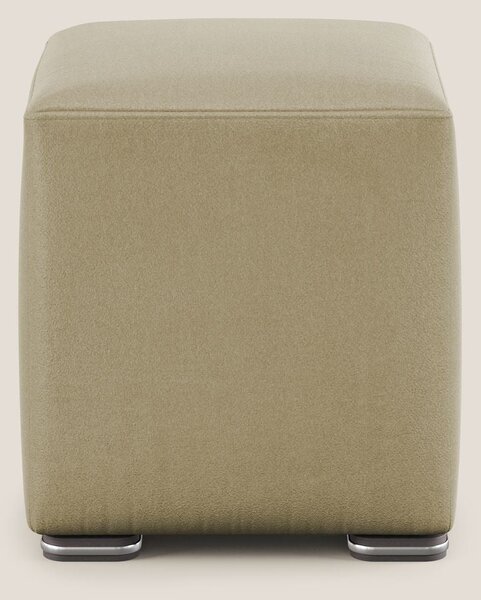 Cube pouf in microfibra smacchiabile T11 beige