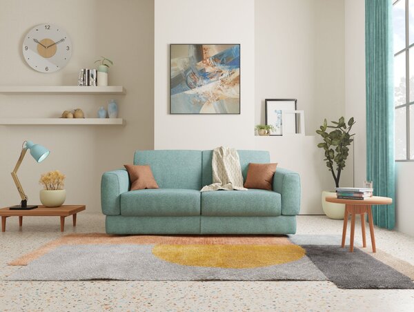 Happy Divano letto matrimoniale con materasso h18 cm in tessuto imperm