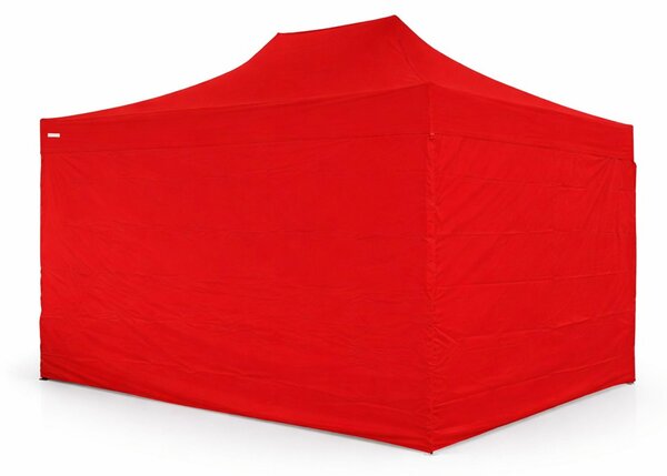 Gazebo pieghevole 3x4,5m ACCIAIO Standard con 4 pareti laterali chiuse - Rosso