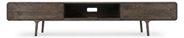Mobile TV marrone in rovere massiccio 220x45x45 cm Fawn – Gazzda