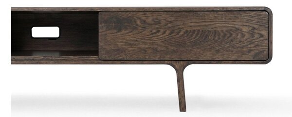 Mobile TV marrone in rovere massiccio 220x45x45 cm Fawn – Gazzda