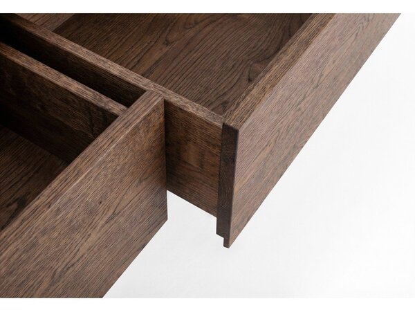 Mobile TV marrone in rovere massiccio 220x45x45 cm Fawn – Gazzda