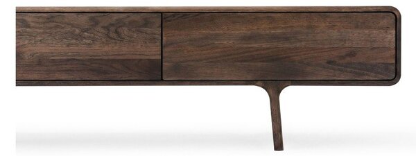 Mobile TV marrone in rovere massiccio 220x45x45 cm Fawn – Gazzda