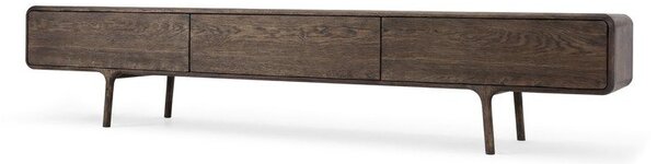 Mobile TV marrone in rovere massiccio 220x45x45 cm Fawn – Gazzda