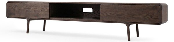 Mobile TV marrone in rovere massiccio 220x45x45 cm Fawn – Gazzda