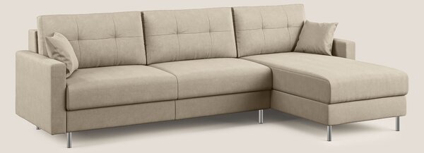 Megan divano letto angolare in microfibra smacchiabile T11 tortora