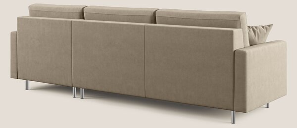 Megan divano letto angolare in microfibra smacchiabile T11 tortora