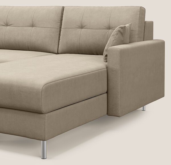Megan divano letto angolare in microfibra smacchiabile T11 tortora