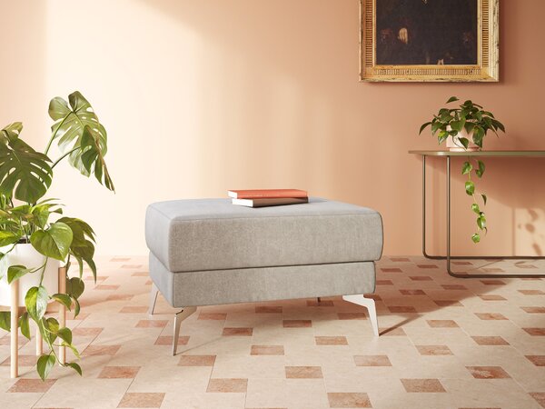 Star Pouf con piedini alti in microfibra impermeabile T11 panna