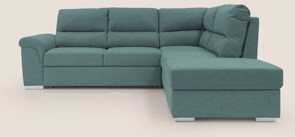 Minerva divano angolare con estraibile a cassettone e pouf contenitore