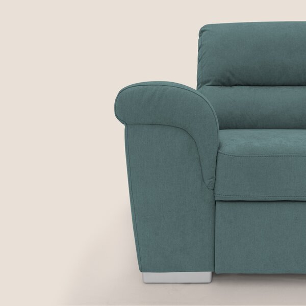 Minerva divano angolare con estraibile a cassettone e pouf contenitore