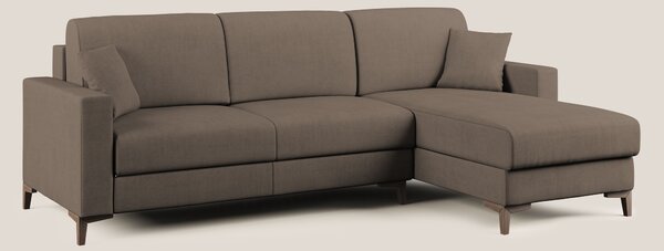 Kafka divano letto angolare in morbido tessuto impermeabile T02 marron