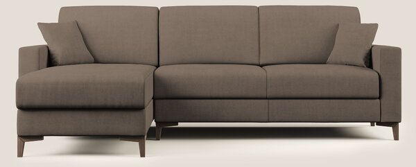 Kafka divano letto angolare in morbido tessuto impermeabile T02 marron