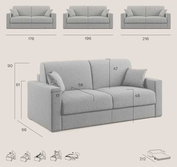 Best Divano letto matrimoniale in tessuto smacchiabile QuickClean T08