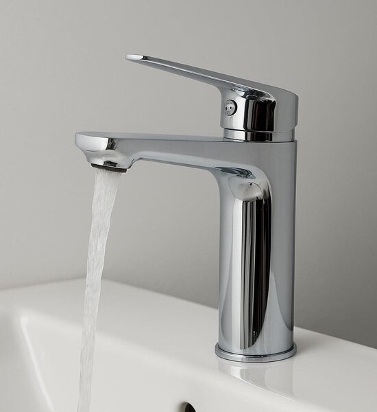 Rubinetto per lavabo Chroom modello Shelby, completo di kit di montaggio