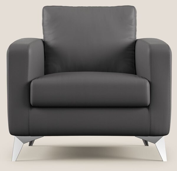 Orione Poltroncina in ecopelle moderna e impermeabile T04 antracite